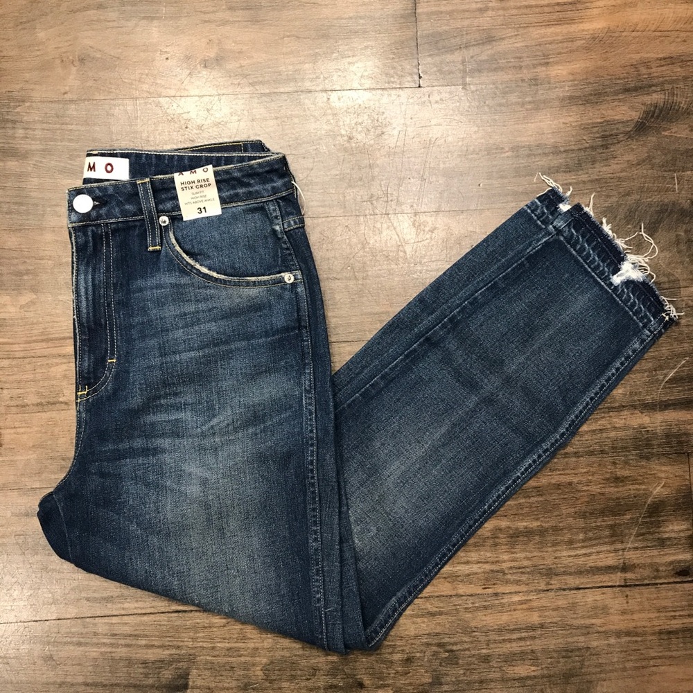 AMO High Rise Stix Crop NWT